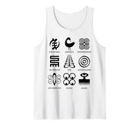 Adinkra Symbols from Ghana Collection Tribal Art African Tank Top