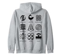 Adinkra Symbols From Ghana Collection Tribal Art African Zip Hoodie
