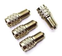 ADIOPro Double Seal Valve Stem Extensions - Flow Through Tire Valve Extender - Metal - Silver - 4 Pack - Universal Fit - Truck, RV, Trailer, Tractor, Quads, Bus, Semi Tires, ATV, UTV, Side by Sides