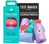 Adios Plastic Compostable Rolls in Rainbow - Non Handle - 120 Bags - 8 Rolls