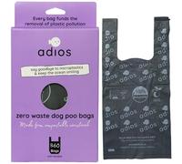 Adios Plastic - Compostable Loose Dog Poop Bags with Handles, 360 Count in Dispenser Box - Grey Colour - Extra Thick, Leakproof, Odour Proof Waste Bags - Made from Compostable Cornstarch - Easy Tear