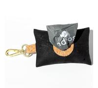 Adios Plastic - Handmade Black Cork Poo Bag Dispenser - Eco-friendly Dog Waste Bag Holder, Plastic Free, Crafted from 100% Sustainable Cork, Water-Resistant, Lightweight, Clips to Leash & Belt