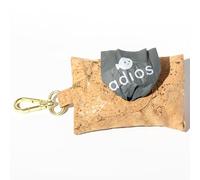 Adios Plastic - Handmade Gold Cork Poo Bag Dispenser - Eco-friendly Dog Waste Bag Holder, Plastic Free, Crafted from 100% Sustainable Cork, Water-Resistant, Lightweight, Clips to Leash & Belt