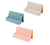 Adipn 3 Pcs Business Card Holder Plastic Name Card Case Business Card Rack for Women Men Office Supplies, Red