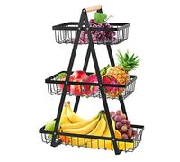 Adipn 3-Tier Fruit Basket, Fruit Bowl Holder Bread Basket Vegetable Rack, Detachable Fruit Holder for Fruit, Vegetables, Snacks in Home, Kitchen Office，with Screwdriver