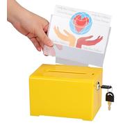 Adir Acrylic Donation Box Suggestion Slot Lock for Fundraising, Raffle, Tip - 6.25x4.5x4 Inches, Sign Holder