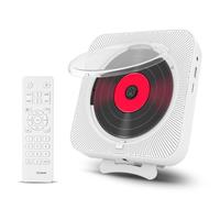 Adirigo Portable CD Player with Bluetooth, Desktop Wall-Mountable CD Players for home Boombox with Hi-Fi Speakers, LCD Display, FM Radio, USB, AUX headphones, TF Card and Remote Control