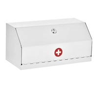 AdirMed Locking Drug Cabinet - Wall Mount Heavy Duty White Steel Prescription Medicine Safe & Medical Supply Storage w/Lock for Home, School & Office