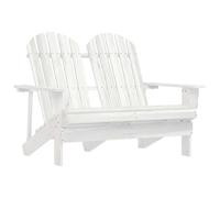 Adirondack 2-Seater Chair Solid Fir Wood White 119.5x85.5x89.5 cm Garden Outdoor