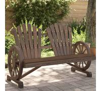 Adirondack Chair 2-Seater Solid Fir Wood Dark Brown 63 x 62 x 99 cm Seat