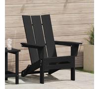 Adirondack Chair Folding Black HDPE 80.5x74.5x92cm Outdoor Garden Portable Seat