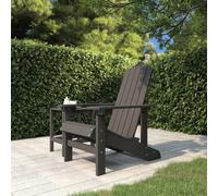 Adirondack Chair HDPE Anthracite 73x83x92cm Outdoor Patio Weatherproof LowMaint.