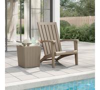 Adirondack Chair Light Brown 63x85x93cm Polypropylene Imitation Wood Outdoor DIY