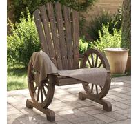 Adirondack Chair Pair Dark Brown Solid Fir Wood 63x62x99cm Outdoor Seating 2pcs