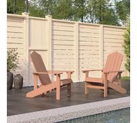 Adirondack Chair Set of 2 Brown HDPE Weatherproof 73x83x92cm Wide Arms Comfort.