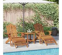 Adirondack Chair Solid Acacia Wood Brown 75x84x90cm Foldable Outdoor Patio Seat