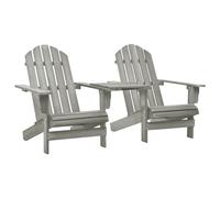 Adirondack chair solid fir wood grey 165.5x85.5x89cm with side tea table comfy.
