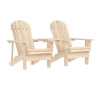 Adirondack Chair & Tea Table Solid Fir Wood Light Brown Outdoor 165.5x85.5x89cm