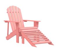 Adirondack Chair with Ottoman Vintage Solid Hardwood Pinewood Pink 70x90x88 cm