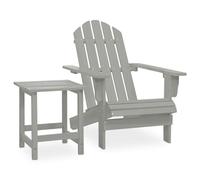 Adirondack Chair with Table Solid Fir Wood Grey 69.5x86.5x89.5cm Outdoor Comfort