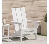 Adirondack Folding Chair White Plastic 74.5x80.5x90cm Outdoor Patio Compact Seat