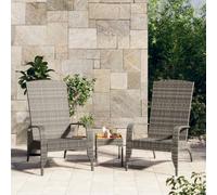 Adirondack Garden Chair Grey Poly Rattan Steel Frame 59x76x94cm Deep Seat Relax