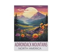 Adirondack Mountains North America Vintage Travel Posters，Puzzle 1000 Pieces Jigsaw Puzzles for Adults and Child（75x50cm）-J71