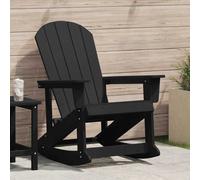 Adirondack Rocking Chair Black Plastic 73.5x92x90cm Outdoor Patio Rocker Heavy