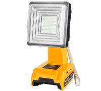 Adisipsoarin Cordless LED Work Light for Dewalt 18V 54V Battery, 25W LED Floodlight with USB-A&USB-C 2.1A Fast Charging Ports for Jobsite, Car Repairing, Camping, Emergency(Battery not Included)