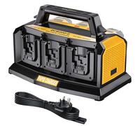 Adisipsoarin Super Battery Charger for Dewalt 18v Battery, 6-Ports Simultaneous Rapid Charger Station Compatible with Dewalt 18v Lithium Ion Battery and Tools DCB104 Charger