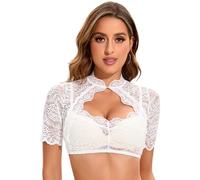 Adisno Dirndl Blouse,Oktoberfest Blouse,Oktoberfest Blouse Women,Sexy Lace,White,18
