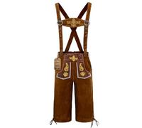 Adisno Lederhosen Men,Oktoberfest Outfit Mens,October Festival Costume Mens,Men Lederhosen,Bavarian Man Costume Pants - Oktoberfest Fancy Dress, Brown, Embroidered - Size M