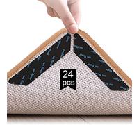 Adispotg Rug Gripper, 24 Pcs Double Sided Anti Curling Carpet Grippers underlay, Washable and Reusable Carpet non Anti slip rug grip for wooden, tile, marble, laminate and linoleum floors