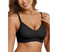 Adisputent Bras for Women Non Wired Seamless Wireless Push Up Bra Soft Comfort Support T Shirt Bra Ladies Padded Zero Feel Bralette (Black,XL)