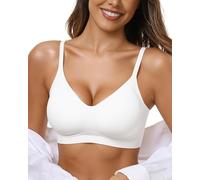 Adisputent Bras for Women Non Wired Seamless Wireless Push Up Bra Soft Comfort Support T Shirt Bra Ladies Padded Zero Feel Bralette (White,L)