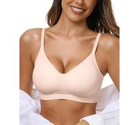 Adisputent Bras for Women Non Wired Seamless Wireless Push Up Bra Soft Comfort Support T Shirt Bra Ladies Padded Zero Feel Bralette (Skin,XXL)