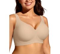 Adisputent Seamless Jelly Bras for Women Wireless Push Up Bra Plus Size Full Coverage Non Wired Support Bra Comfort Padded T Shirt Everyday Bralettes (Nude,M)
