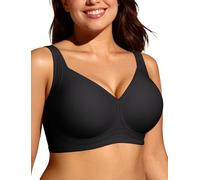 Adisputent Seamless Jelly Bras for Women Wireless Push Up Bra Plus Size Full Coverage Non Wired Support Bra Comfort Padded T Shirt Everyday Bralettes (Black,3XL)