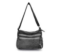 AdiStylinno Denim Hobo Bags for Women, Retro Canvas Shoulder Bag, Lightweight Crossbody Bag, Large Capacity Jean Handbag, black, 30 x 14 x 21 cm