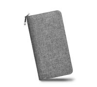 AdiStylinno Men’s Wallet, Minimalist Large Capacity Canvas Zipper Long Wallets, Business Card Holder Phone Clutch Purse, Gray, 19.5 x 10 x 3 cm / 7.68 x 3.94 x 1.18 in, Modern