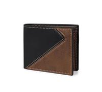 AdiStylinno Men's Bifold Wallet PU Leather Wallet Men's Slim Wallet with Coin Compartment, Vintage Men's Wallet Card Holder with Multiple Card Slots and ID Window, black, 11.5 x 9.5 x 2 cm / 4.53 x