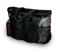 AdiStylinno Mesh Beach Bags, Large Mesh Beach Tote with Zip, Foldable Lightweight Summer Beach Tote Bag Oversized Pool Bag for Beach Vacation Travel Daily Use (Black)