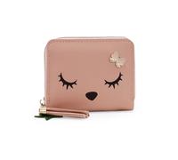 AdiStylinno Small Wallet for Women, Cute Pattern Zipper Coin Purse, Mini Coin Pouch Leather Change Purse with Card Slots, Pink, 11 x 9 x 2 cm / 4.33 x 3.54 x 0.78 in, Cute