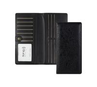 AdiStylinno Women's PU Leather Wallet RFID Protection Purse with Zip Pocket, Large Capacity Long Wallet with 9 Card Slots and Cash Slot, black, 19 x 9.5 x 2 cm / 7.5 x 3.7 x 0.7 Zoll, Modern