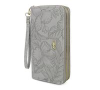 AdiStylinno Women's Purse Large Capacity Floral Print Long Wallet for Women, PU Leather Credit Card Holder Wallet with Zip Pocket, Multi Card Slots, Large Compartments, gray, 19 x 4.5 x 9.8 cm