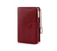 AdiStylinno Women's RFID Blocking Purse, Women's PU Leather Wallet with Key Ring, Large Capacity Purse with 2 Zip, Coin Compartment and 20 Card Slots, red, 15.5 x 9.5 x 3.6 cm / 6.1 x 3.7 x 1.4 in