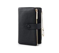AdiStylinno Women's RFID Blocking Purse, Women's PU Leather Wallet with Key Ring, Large Capacity Purse with 2 Zip, Coin Compartment and 20 Card Slots, black, 15.5 x 9.5 x 3.6 cm / 6.1 x 3.7 x 1.4 in