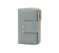 AdiStylinno Women's Small PU Leather Purse Women's Bifold Small Wallet with 6 Card Slots and Zip Coin Compartment, blue, 14 x 9 x 4 cm, Modern