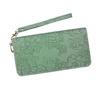 AdiStylinno Women's Wallet, Large Capacity Leather Credit Card Holder Purse Ladies Fashion Clutch Purse Long Wristlet Wallet, Green, 7.48 x3.94x0.98 in