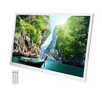 ADITAM 17 Inch Digital Photo Frame, 1440x900 HD Display, 32GB Storage Supported, Multifunctional Digital Frames with Video, Music, Photo, Slide Show, Remote Control, Calendar, Time(White) Double the